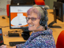 ROS Helpline nurse taking a call